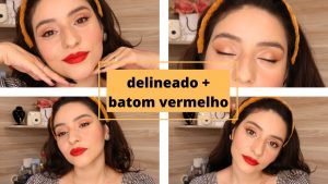 Leia mais sobre o artigo Make Leve + Delineado Gatinho Fino + Batom Vermelho 😘👄