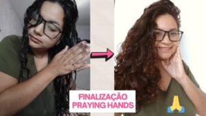 Testei a Finalização Gringa ( Praying Hands ) | Cabelo Definido e Com Pouco Frizz 👱🏼‍♀️💖